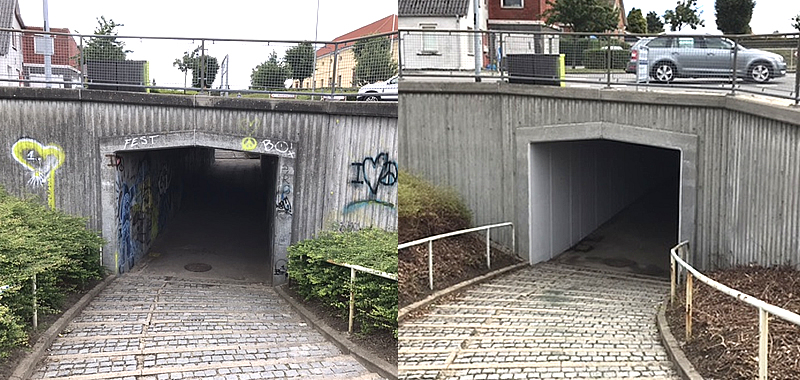 Tunnel i Kolding for og efter