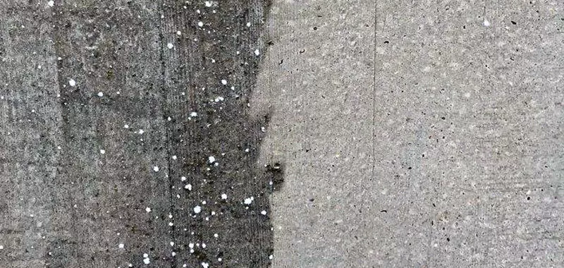 Betonvaeg sorte alger under afrensning All Remove