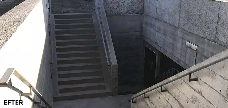 Kay Fiskers Plads efter afrensning af graffiti 3