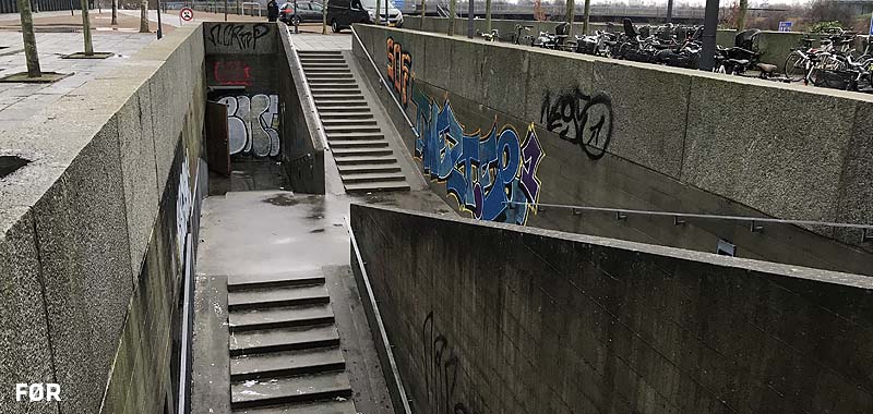 Kay Fiskers Plads for afrensning af graffiti 1