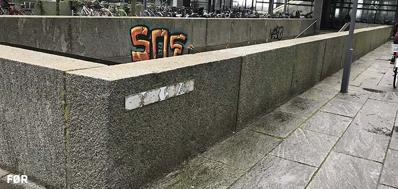 Kay Fiskers Plads for afrensning af graffiti 2