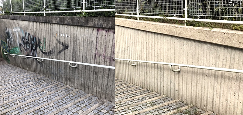 Tunnel i Kolding for og efter gelaender